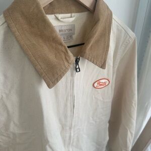 Brixton Cream Jacket with Tan Collar